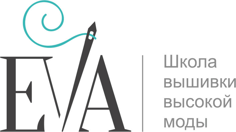 Логотип Школы вышивки E.VA